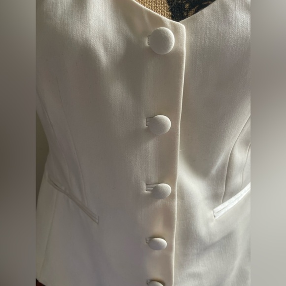 WHBM Ivory Halter Tuxedo Vest - Picture 3 of 7